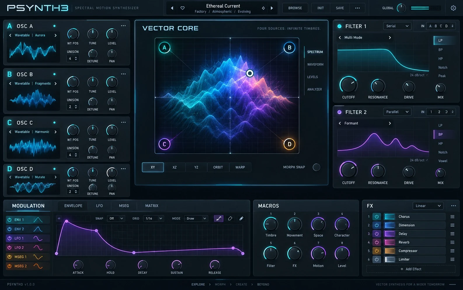 A preview of the PSynth 3 instrument in development.